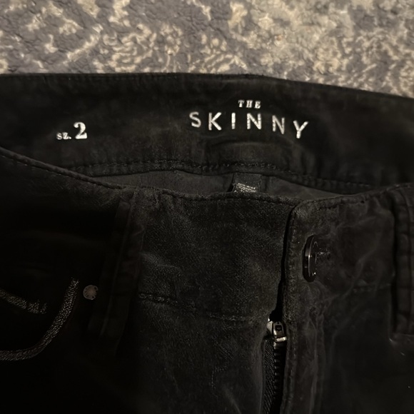 White House Black Market Mid-rise Velvet Black Skinny Jeans Size 2 - Picture 5 of 10